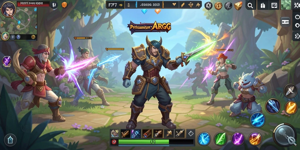 Screenshot gameplay F7F7 menampilkan aksi pertarungan yang mendebarkan.