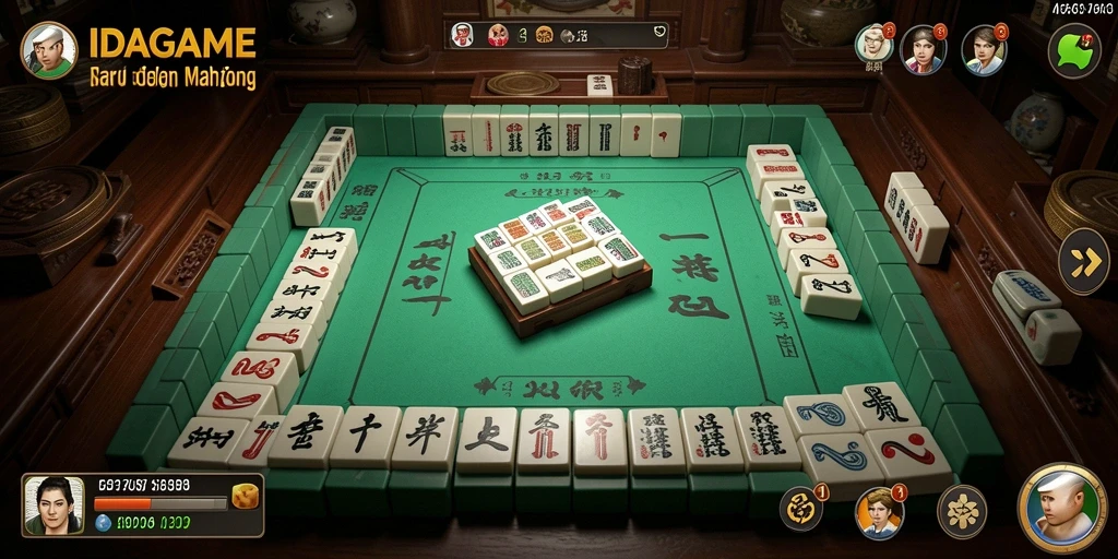 Tampilan gameplay menarik dari IDAGAME yang penuh dengan aksi Mahjong.