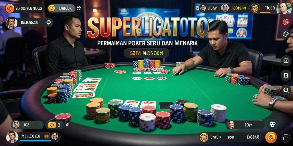Screenshot SUPERLIGATOTO menampilkan aksi seru permainan Poker.