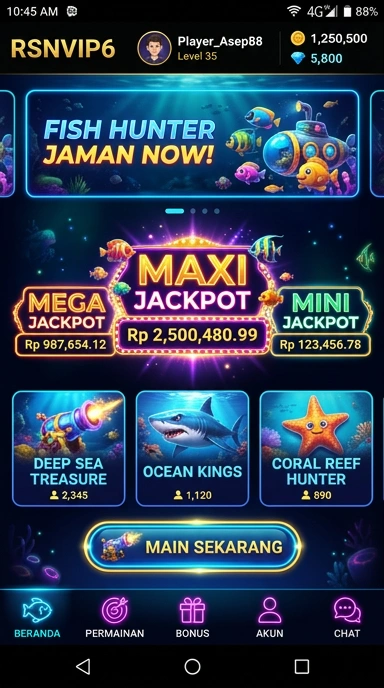 Screenshot tampilan antarmuka utama aplikasi rsnvip6.